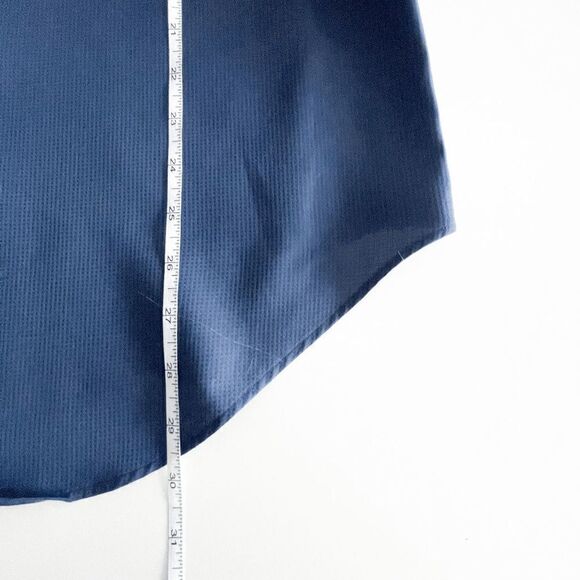 Calvin Klein Mens Dress Shirt Slim Fit Button Down Long Sleeve Blue Size 15 - Picture 8 of 9